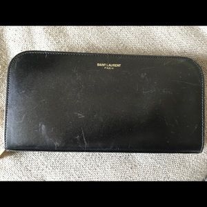 Saint Laurent continental zip round leather wallet